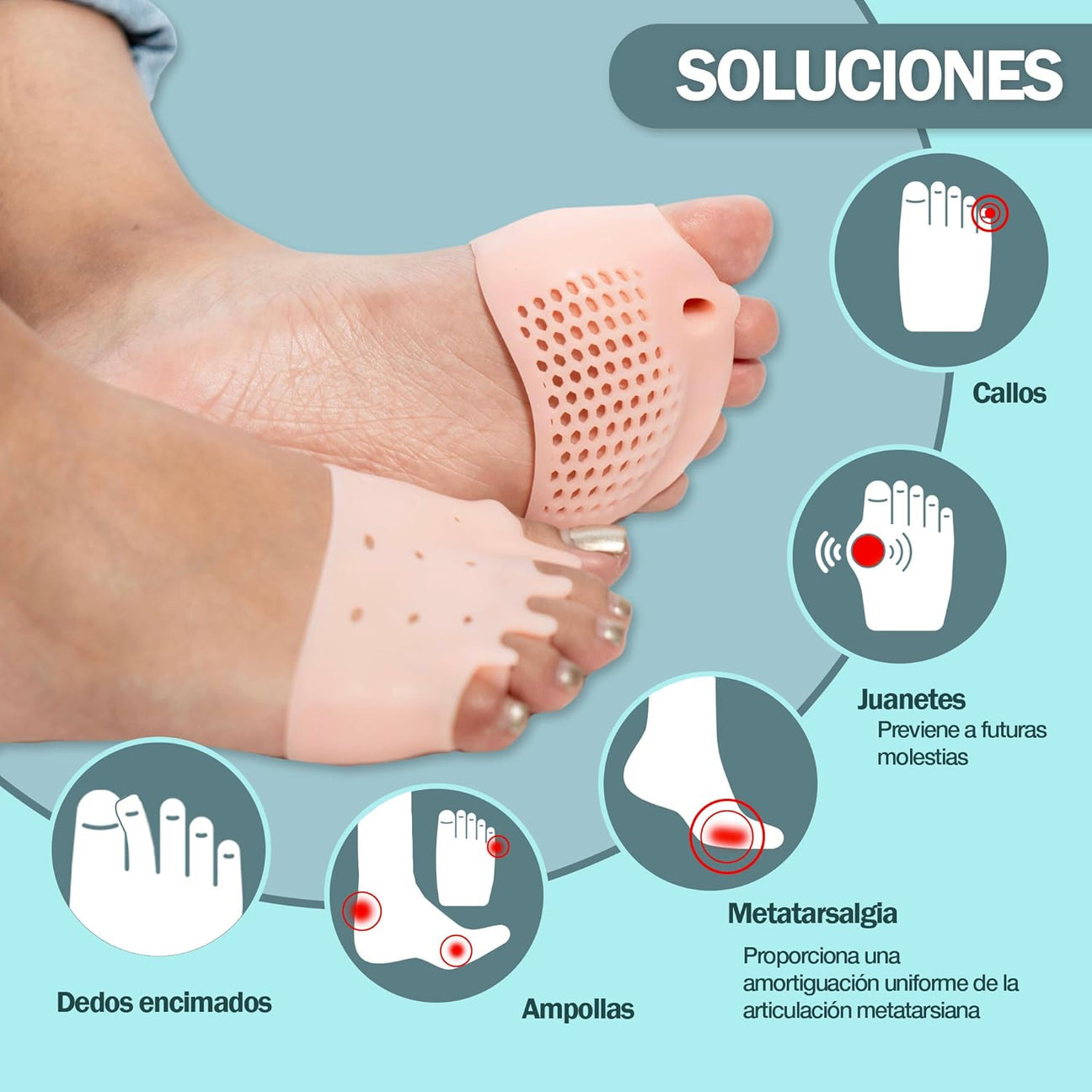 Almohadillas terapéuticas con Separador de dedos l Oferta Especial