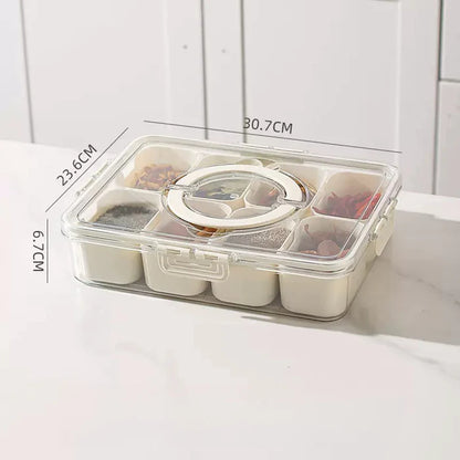 Organify® l Organizador de alimentos de acrílico transparente con 8 compartimentos para frutas, verduras y aperitivos.